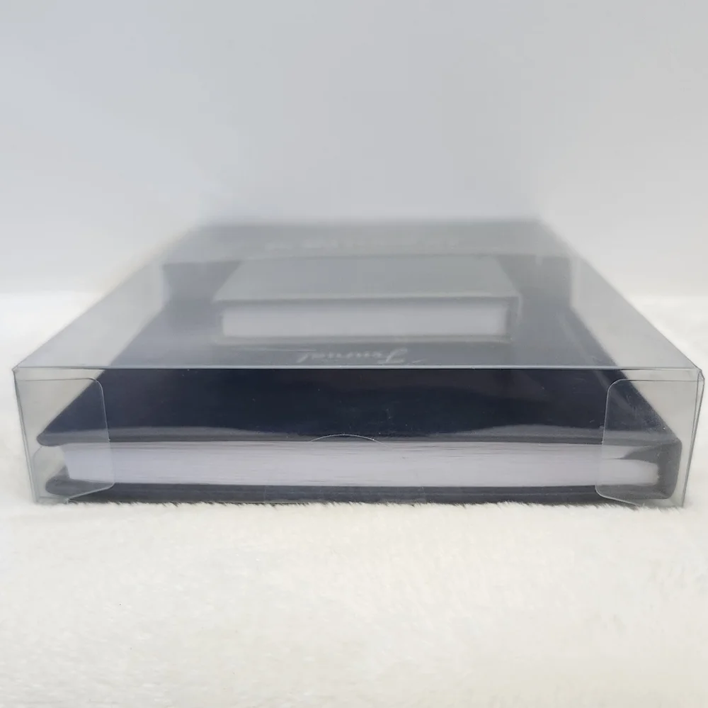 Gartner Studios Navy Blue Silver Gray Vegan Leather Journal 2 Piece Gift Set NWT